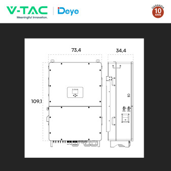 V-Tac Deye Inverter Trifase Ibrido 125kW IP65