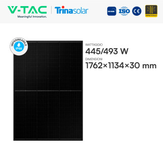 V-Tac Pannelli Fotovoltaici 445W STC 493W BNPI TopCon IP68