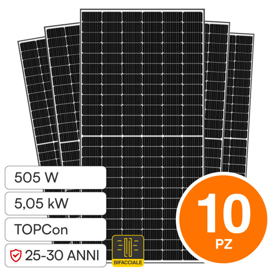V-Tac Pannelli Fotovoltaici Trina Solar 505W TIER 1 Bifacciali