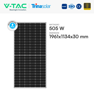 V-Tac Pannelli Fotovoltaici Trina Solar 505W TIER 1 Bifacciali
