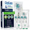 CliniCaps TwistClean Testine Spazzolino Elettrico Pulizia Intensa