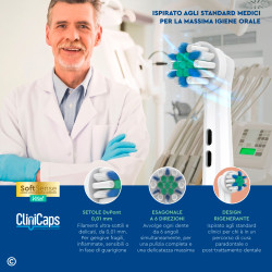 CliniCaps SoftSense Vital Testine Spazzolino Elettrico Delicate