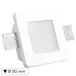 Portafaretto Quadrato da Incasso in Gesso per GU10 e GU5.3