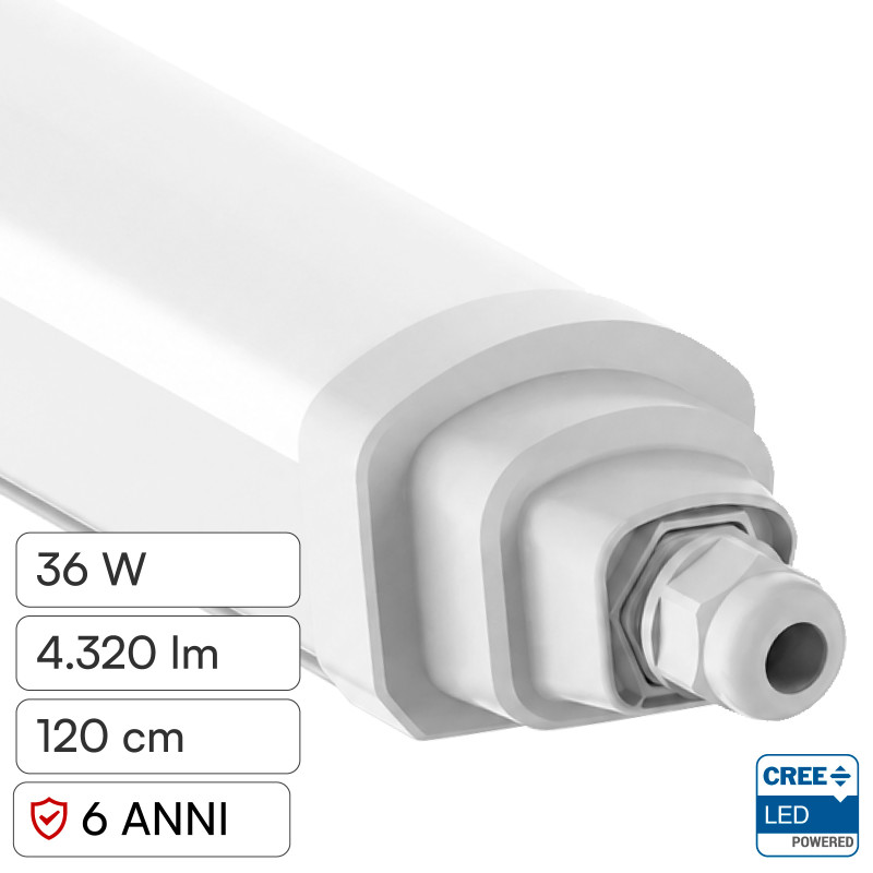 V-Tac Plafoniera Tubo LED Linkabile 36W 120cm SMD CREE IP65
