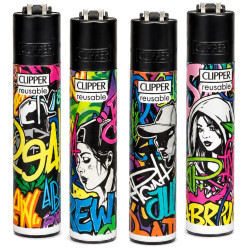 Clipper Large Accendino a Pietrina Graffiti Glow - 4 Accendini
