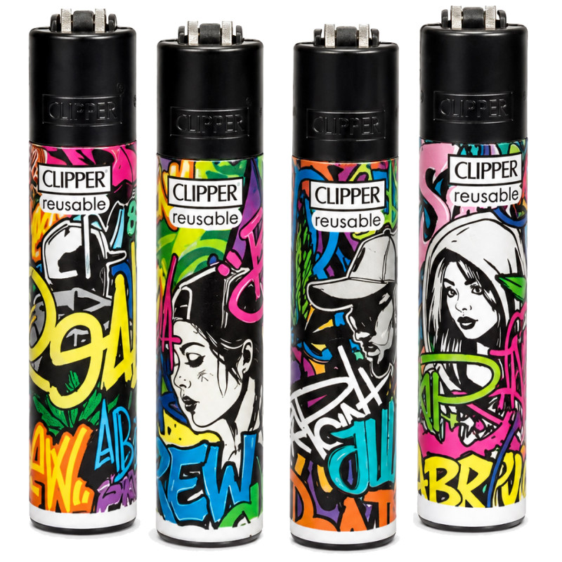 Clipper Large Accendino a Pietrina Graffiti Glow - 4 Accendini