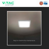 V-Tac VT-61012CCT Mini Pannello LED SMD Quadrato 12W Chip CREE CCT