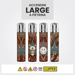Clipper Large Accendino a Pietrina Burning Leaves 4 Accendini