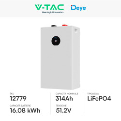 V-Tac Deye Batteria BMS LiFePO4 51,2V 314Ah 16,08kWh