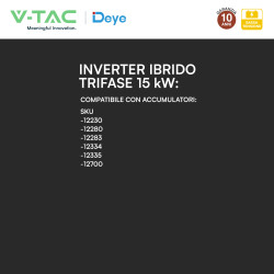 V-Tac Inverter Trifase Ibrido On-Grid / Off-Grid 20kW IP65