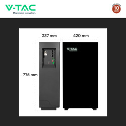 V-Tac Batteria BMS LiFePO4 51,2V 200Ah 10,24kWh Colore Nero