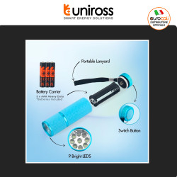 Uniross Torcia LED per Bambini Glow in the Dark Anti-Urto con Laccio
