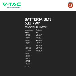 VT48100E-P2 Accumulatore 5,12kWh Impianti Fotovoltaici CEI 0-21 V-Tac