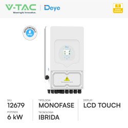 V-Tac Inverter Monofase Ibrido On-Grid / Off-Grid 6kW IP65