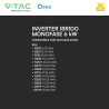 V-Tac Inverter Monofase Ibrido On-Grid / Off-Grid 6kW IP65