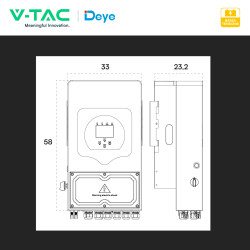 V-Tac Deye Inverter Monofase Ibrido On-Grid / Off-Grid 5kW IP65