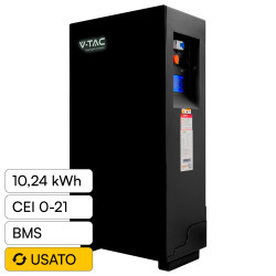 V-Tac Batteria BMS LiFePO4 51,2V 200Ah 10,24kWh Colore Nero