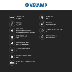 Velamp RibbON Striscia LED Avvolgibile 305W Monocolore SMD Chip 2835