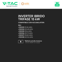 V-Tac Inverter Trifase Ibrido On/Off-Grid 20kW CEI 0-21 0-16