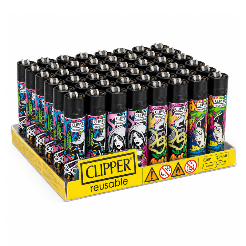 Clipper Large Accendino a Pietrina Graffiti Glow - 48 Accendini