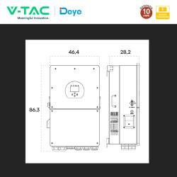 V-Tac Deye Inverter Monofase Ibrido On-Grid / Off-Grid 18kW IP65