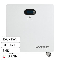 V-Tac Batteria BMS LiFePO4 51,2V 314Ah 16,07kWh Garanzia 10 Anni