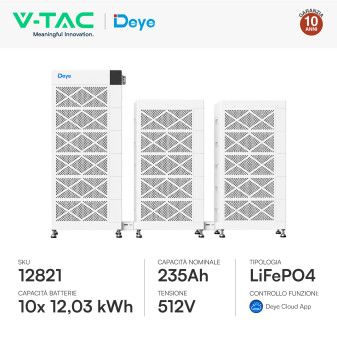 V-Tac Armadio Rack a Pavimento 10 Accumulatori LifePO4 12,03 kWh