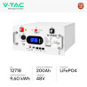V-Tac VT-91600 Batteria BMS Rack LiFePO4 9,6kWh Garanzia 10 Anni