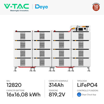 V-Tac Armadio Rack a Pavimento 16 Accumulatori LifePO4 16,08 kWh