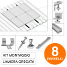 Kit Struttura per Montaggio 8 Pannelli Solari su Lamiera Grecata