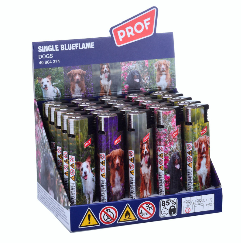 Prof Jet Flame Accendino Elettronico Dogs 25 Accendini