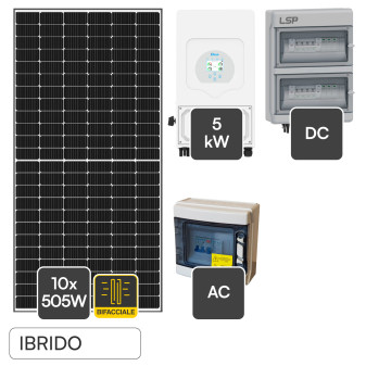 Set 10 Pannelli Solari 505W + Inverter 5kW + Accessori V-Tac