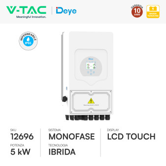 10 Pannelli Solari 505W + Inverter 5kW + Batteria V-Tac