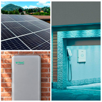 10 Pannelli Solari 505W + Inverter 5kW + Batteria V-Tac
