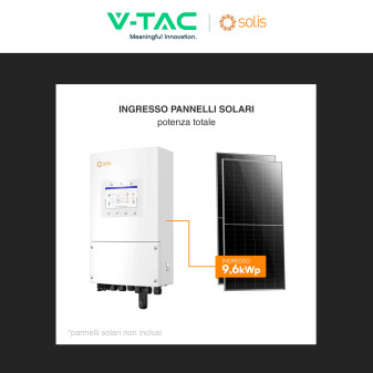 V-Tac Inverter Monofase Ibrido On-Grid / Off-Grid 6kW IP66