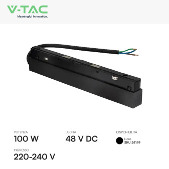 V-Tac Alimentatore Magnetico per Track Lights 100W 48V Per Uso Interno