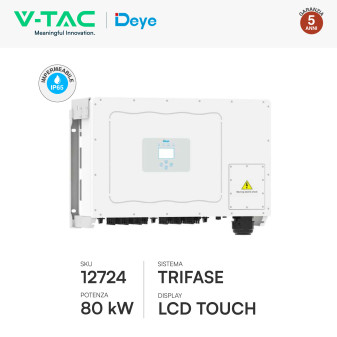 V-Tac Deye Inverter Trifase On-Grid 80kW IP65 CEI 0-21