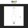 Bot Lighting Shot Lampadina LED E14 6,5W Candela C35 Vetro Bianco