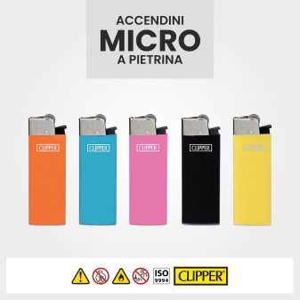 Clipper Brio Micro Accendino a Pietrina Solid Branded 5 Accendini