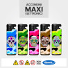 Accendini Elettronici Turbo Skull Design Sortiert - Serie da 5