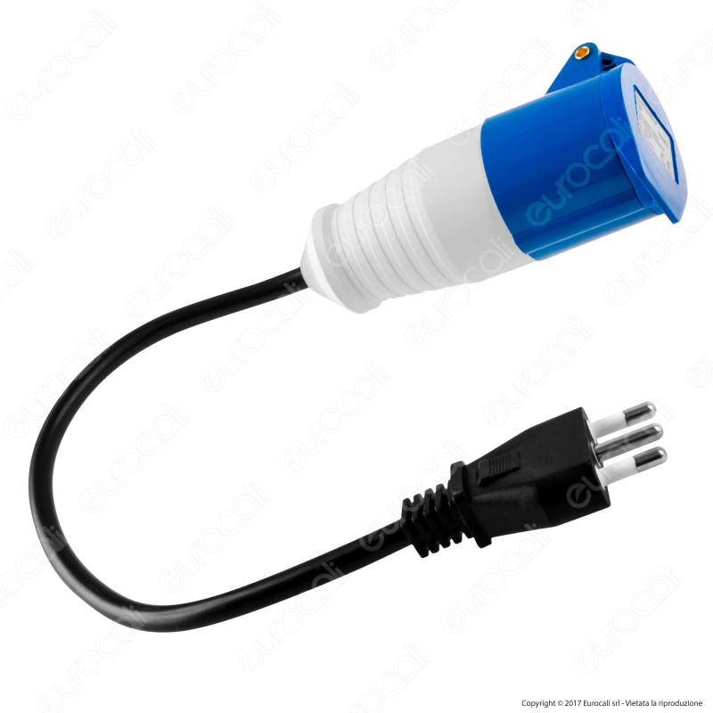 CFG Adattatore Presa 2P+T 16A con Presa CEE Industriale Colore Bianco