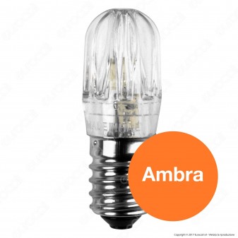 FAI Lampadina Votiva LED E14 0,96W Bulb Luce Colore Ambra 24V - mod.