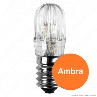 FAI Lampadina Votiva LED E14 0,96W Bulb Luce Colore Ambra 24V - mod.