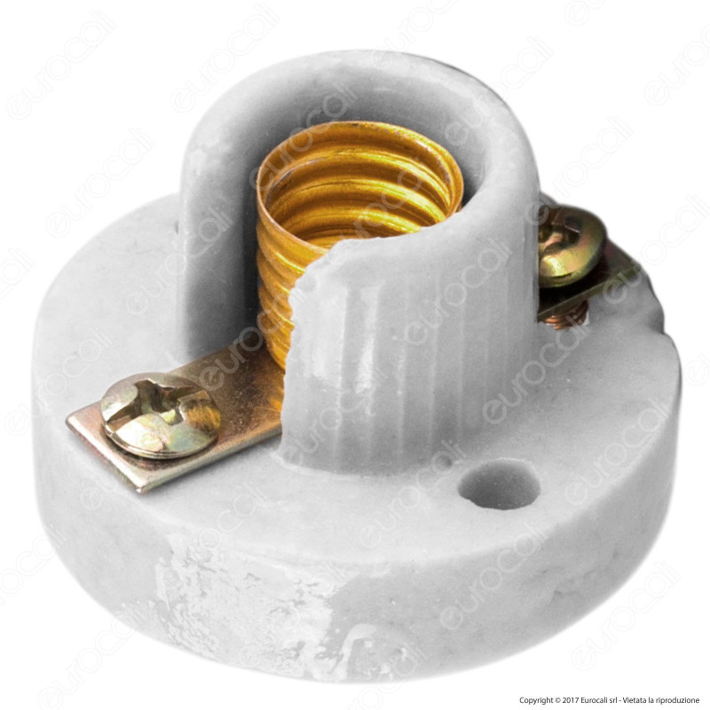 FAI Portalampada E10 in Porcellana Ideale per Lampade Votive - Colore