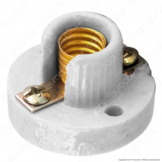 FAI Portalampada E10 in Porcellana Ideale per Lampade Votive - Colore