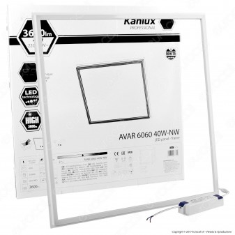 Kanlux AVAR Pannello LED a Cornice 60x60 40W SMD con Driver
