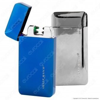 Silver Match Accendino USB in Metallo a Specchio Antivento