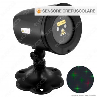 Proiettore Garden Laser Verde e Rosso Effetto Flashing con Sensore