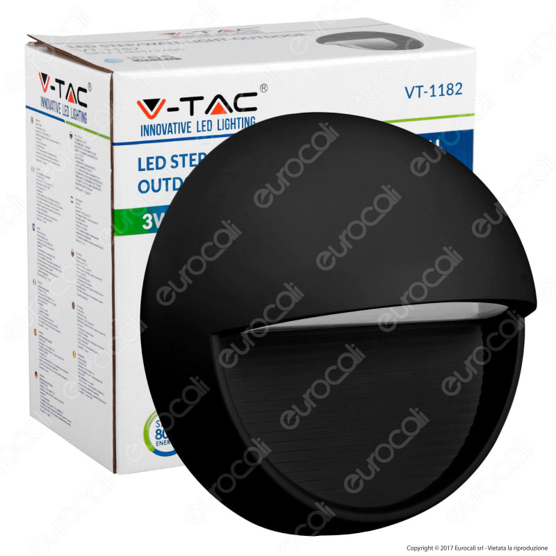 V-Tac VT-1182 Faretto Segnapasso LED a Montaggio Superficiale Rotondo