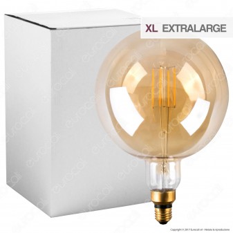Ideal Lux Lampadina LED Vintage XL E27 4W Globo Big Filamento Ambrata